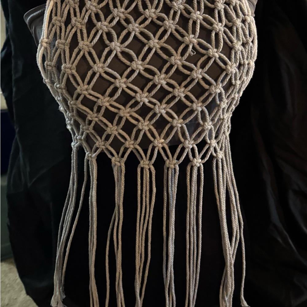 Elegant White Macrame Tank Top